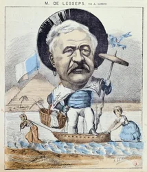 Karikatur von Ferdinand de Lesseps, aus 
